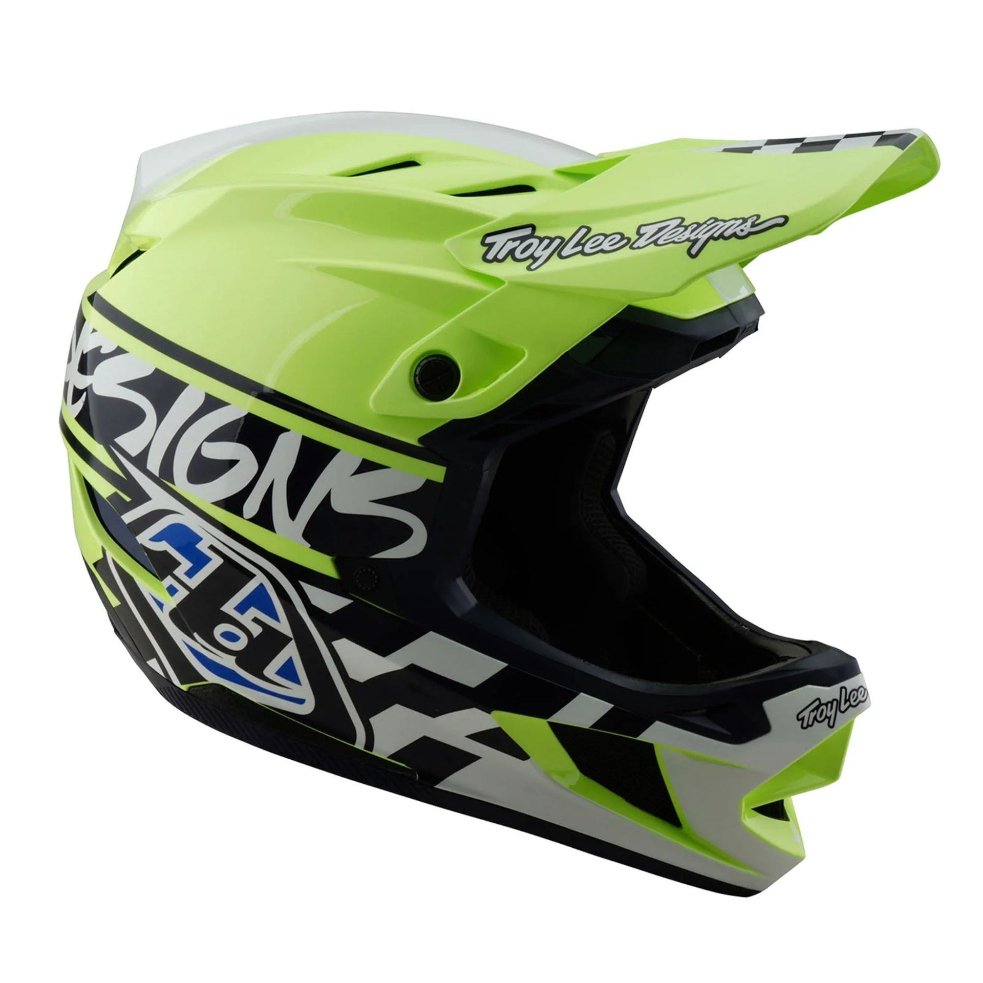Casco Troy Lee Designs D4 Polyacrylite Fift50 Navy / Glo Yellow